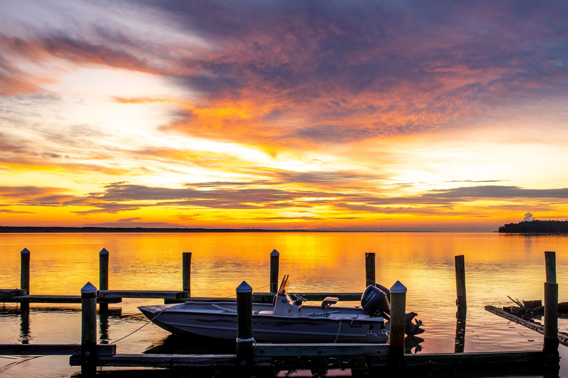 Florida marina at sunset